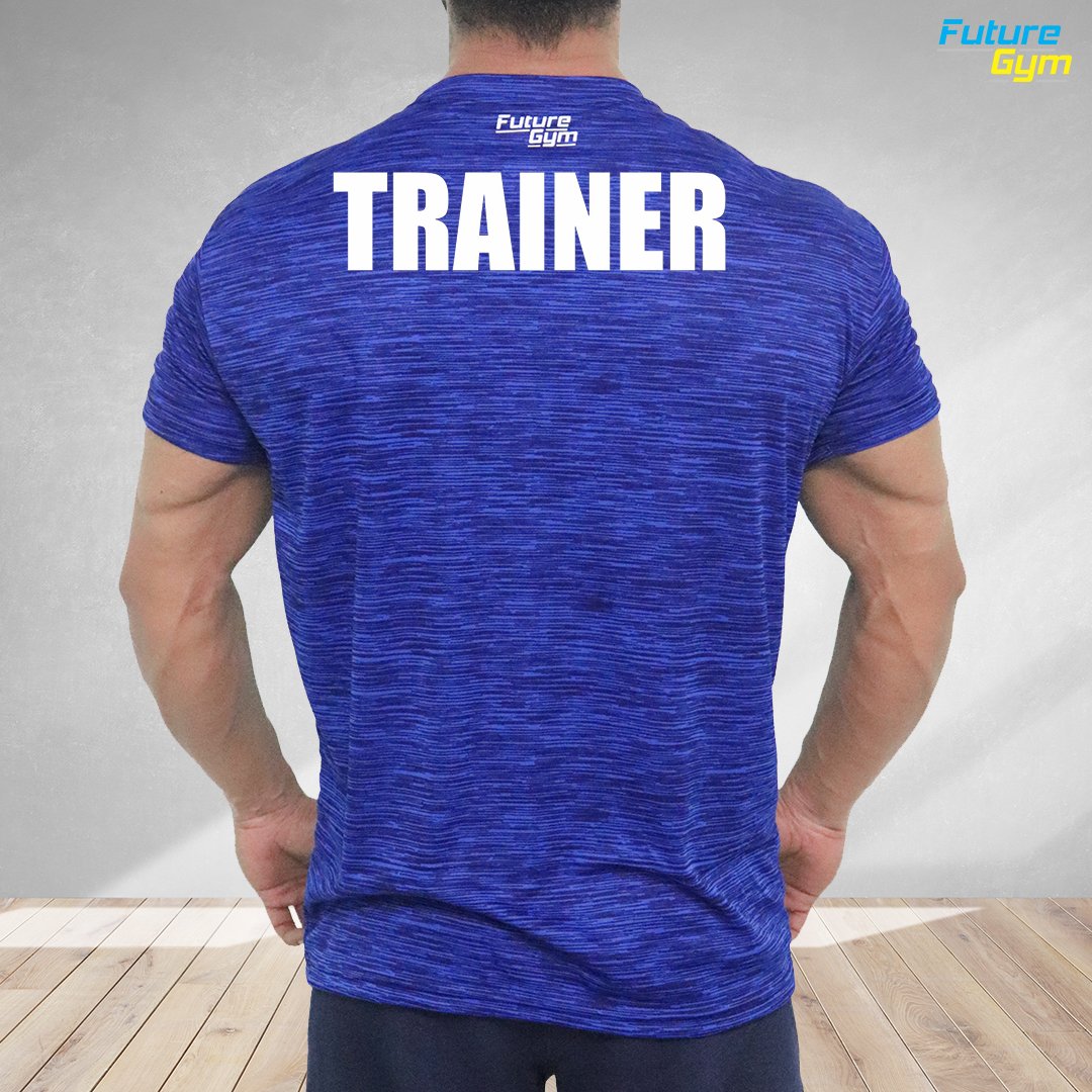 Trainer Fitness Gym Muscle Fit T-Shirt - Egyptian Blue - Future Gym