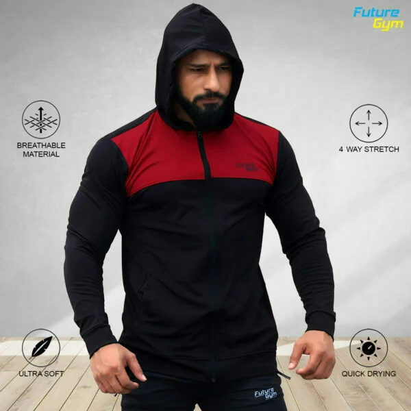 Retro Era Inspired Flex Fit Hoodie - Metal Black