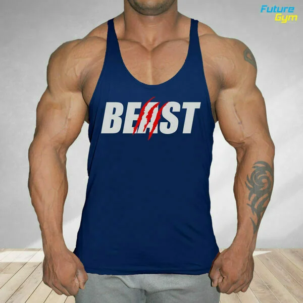 Beast Workout Gym Stringer - Cobalt Blue