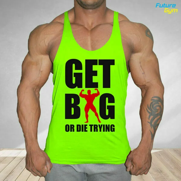 Get Big Or Die Trying Gym Stringer - Neon Green