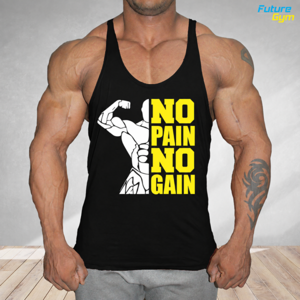 No Pain No Gain Training Gym Stringer - Black
